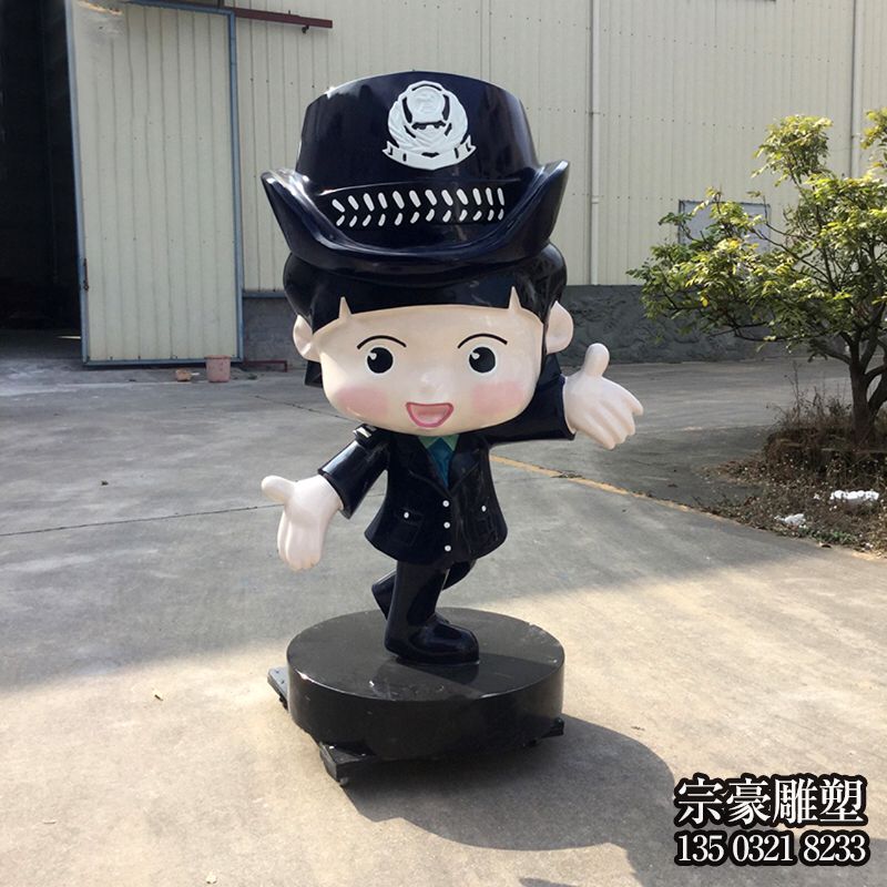 玻璃鋼卡通民警女警公仔